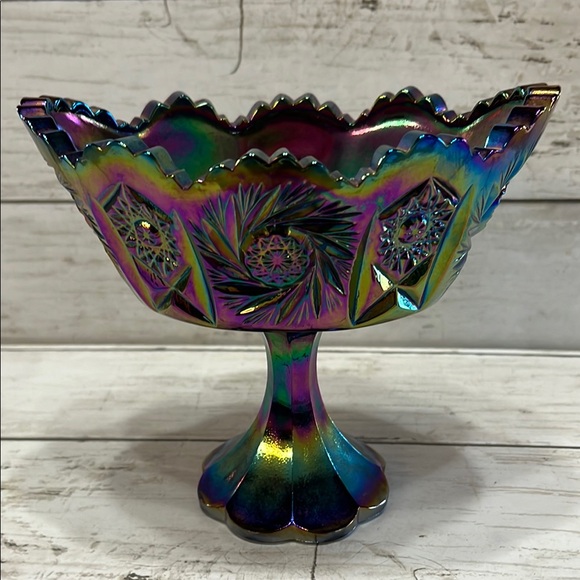 Fenton Other - Iridescent Carnival Glass Compote